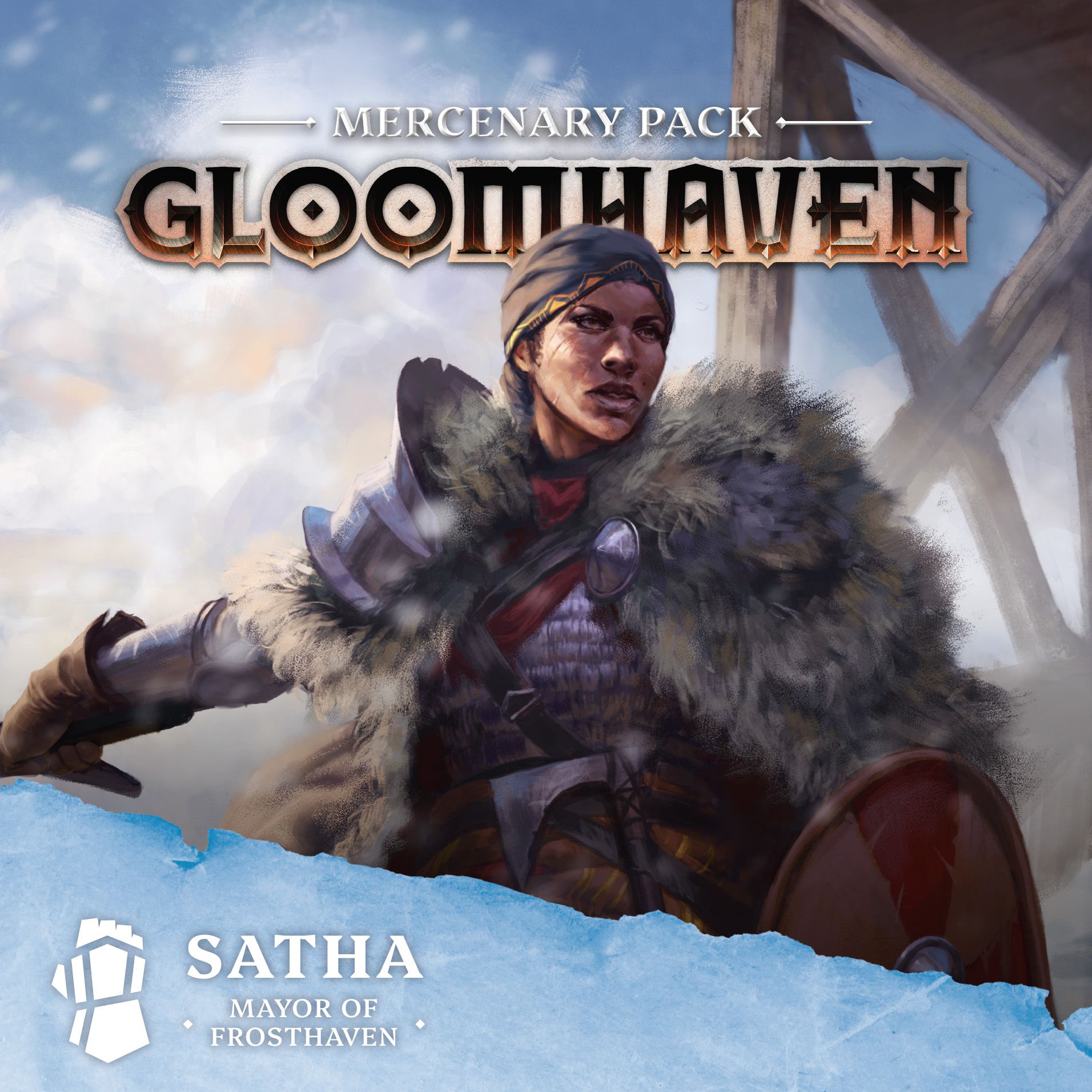 img457842.jpg Gloomhaven: 2nd Edition - Satha, Mayor of Frosthaven Mercenary Pack - Image 1